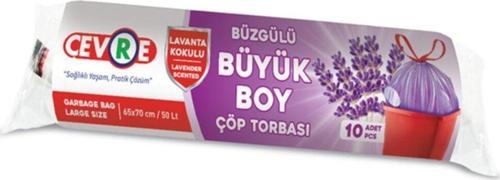 Büzgülü Çöp Torbası Lavanta Kokulu Büyük Boy 10'lu 65 X 70 Cm