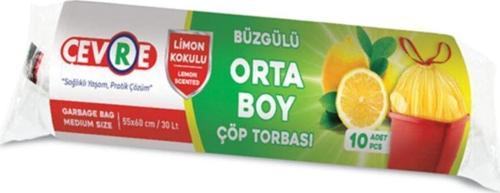 Orta Boy Büzgülü Limon Çöp Torbası 10'lu 55 X 60 Cm