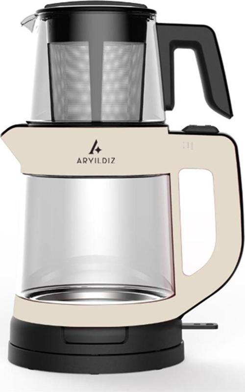 Ar Yıldız Tea Taste 1800 W Krem Cam Çay Makinesi