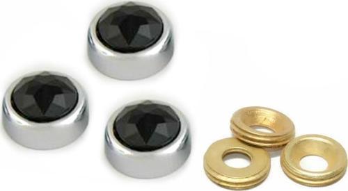 METAL VİDA KAPAMA ZAMAK 13  MM SİYAH TAŞLI ( 10 ADET )