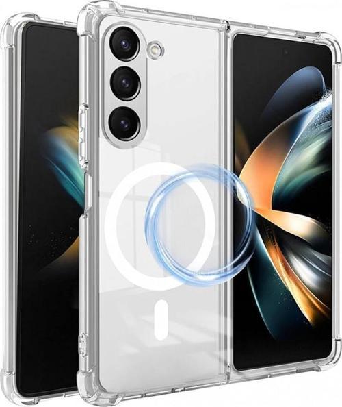 Samsung Galaxy Z Fold6 Kılıf Magsafe Özellikli Şeffaf Silikon Kapak