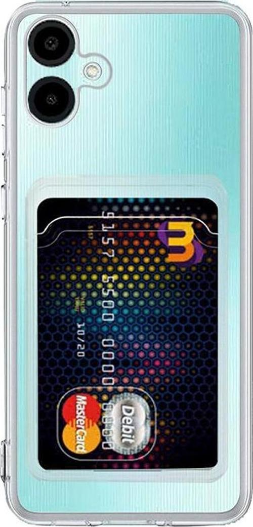 Samsung Galaxy A06 Kılıf Cardy Şeffaf Kartlık Cepli Kapak