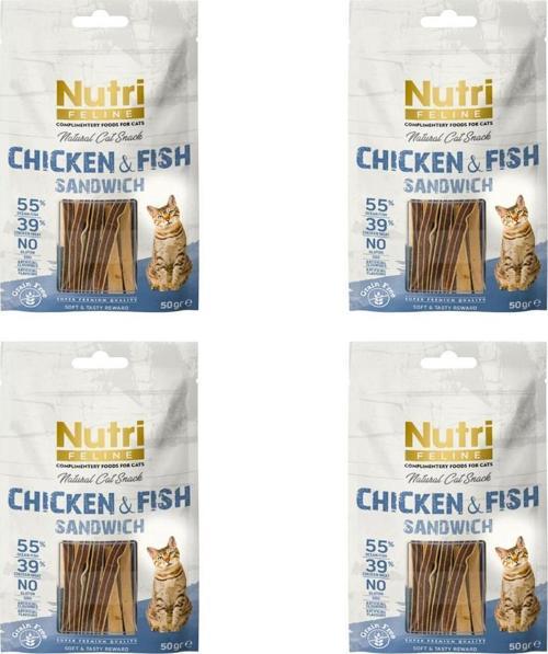 50Gr %100 Doğal Etten Natural Cat Snack Tavuk Balık Etli Atıştırmalık 4Adet Kedi Ödülü