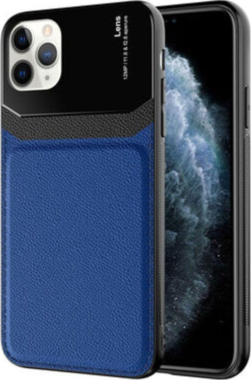 İphone 11 Pro Max Şık Deri Görünümlü Sert Pc Emiks Premium Kılıf