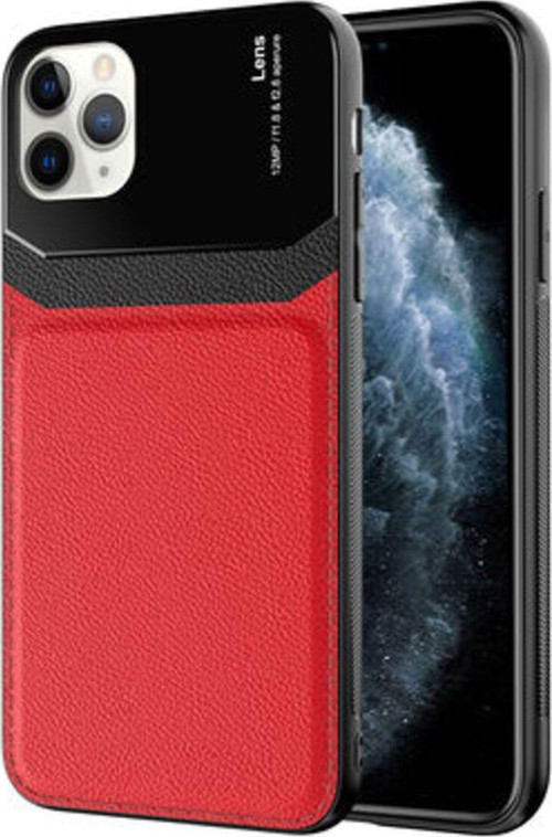 İphone 11 Pro Max Şık Deri Görünümlü Sert Pc Emiks Premium Kılıf