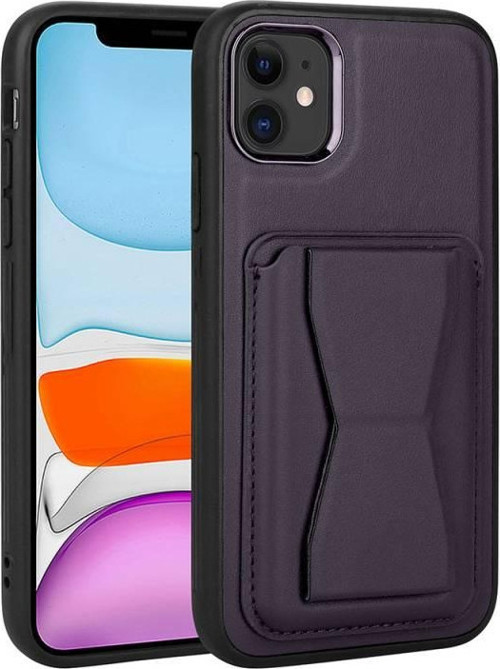 İphone 11 Kılıf Kartlıklı Standlı Pu Deri Memo Kapak