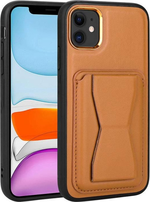 İphone 11 Kılıf Kartlıklı Standlı Pu Deri Memo Kapak