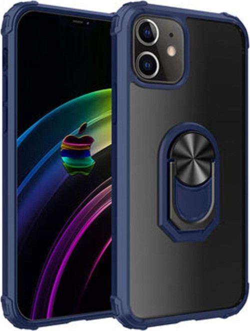 İphone 12 Yüzüklü Ve Kenarları Renkli Köşe Korumalı Mola Premium Pc Silikon Kılıf
