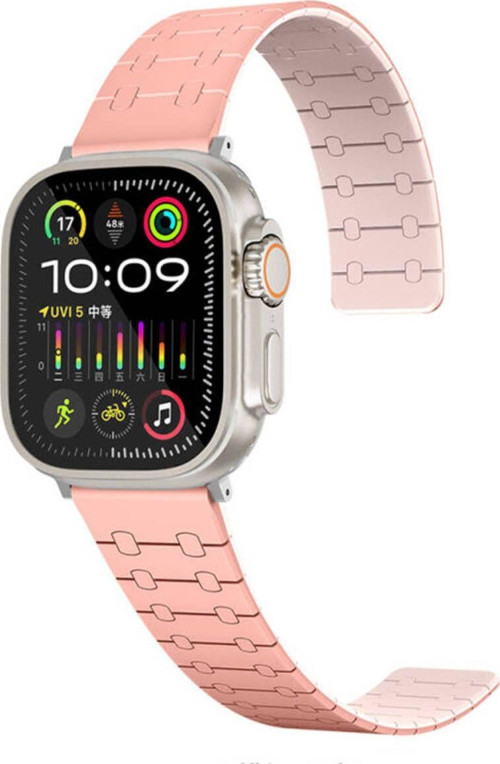 Apple Watch 7 45Mm Krd-111 Çizgili Desenli Silikon Kordon