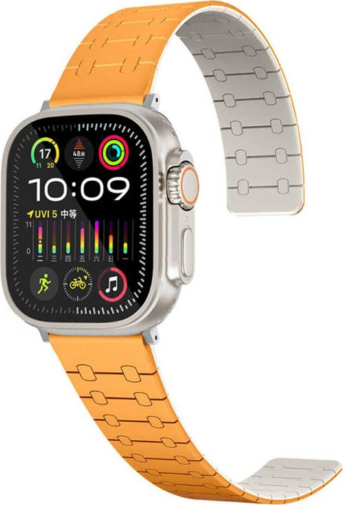 Apple Watch 7 45Mm Krd-111 Çizgili Desenli Silikon Kordon