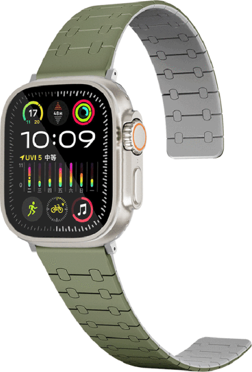 Apple Watch 7 45Mm Krd-111 Çizgili Desenli Silikon Kordon