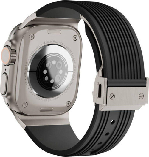 Apple Watch 7 45Mm Krd-113 Spor Görünümlü Silikon Kordon