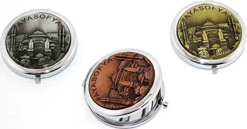 Metal İstanbul Temalı Yöresel Kabartmalı El Aynası 2alk110