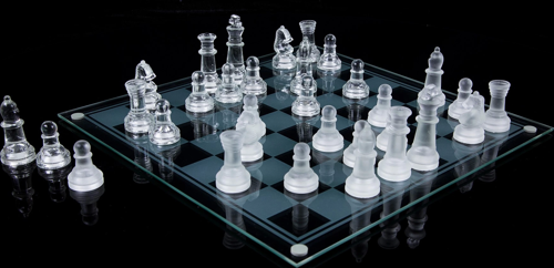 Glass Chess Cam Satranç Takımı (25 Cm X 25 Cm)