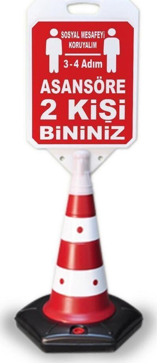 Asansöre 2 Kişi Bininiz Sosyal Mesafe Uyarı Dubası
