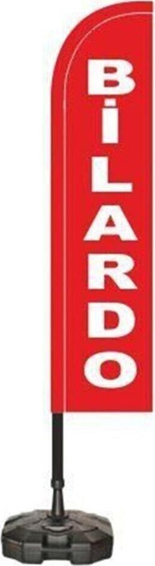 Bilardo Temalı Kırmızı Renk Yelken Bayrak