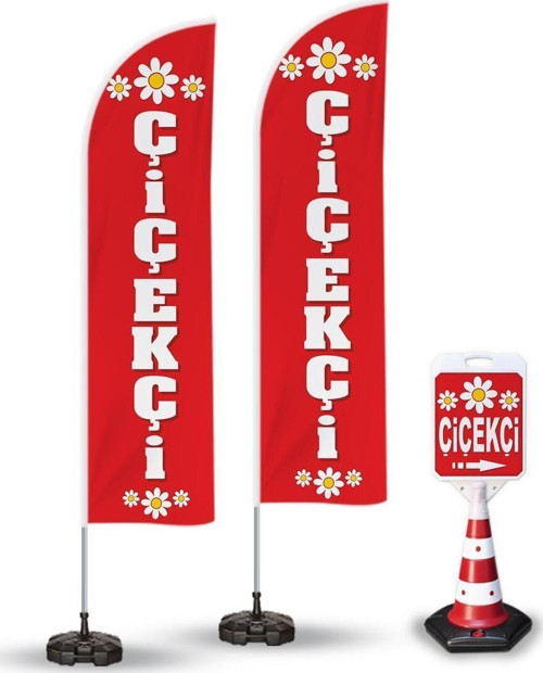 Çiçekçi Yönlendirme Tanıtım Ve Reklam 2 Yelken Bayrak Ve Duba