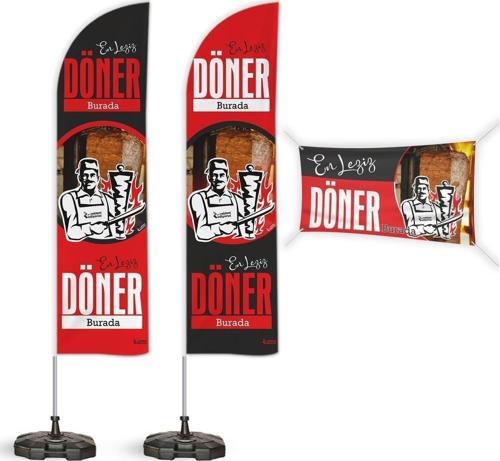 Döner 2 Yelken Bayrak + Branda Pankart Paketi V2