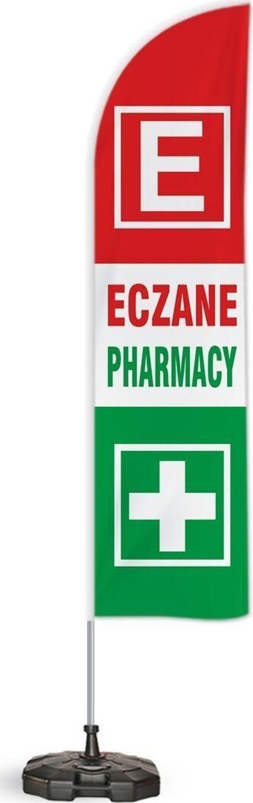 Eczane Pharmacy Logolu Yönlendirme Yelken Bayrak