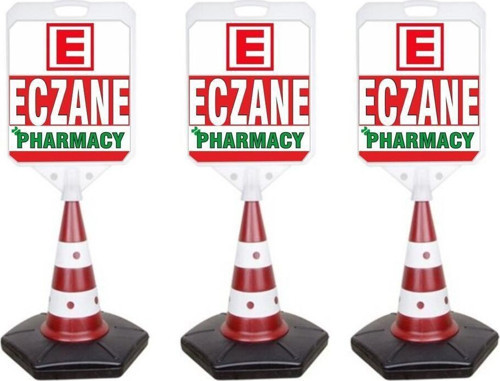Eczane Pharmacy Temalı Reklam Ve Uyarı Dubası 3 Adet