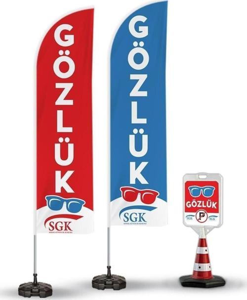 Gözlük Reklam Yönlendirme Tanıtım Yelken Bayragı Ve Kücük Duba
