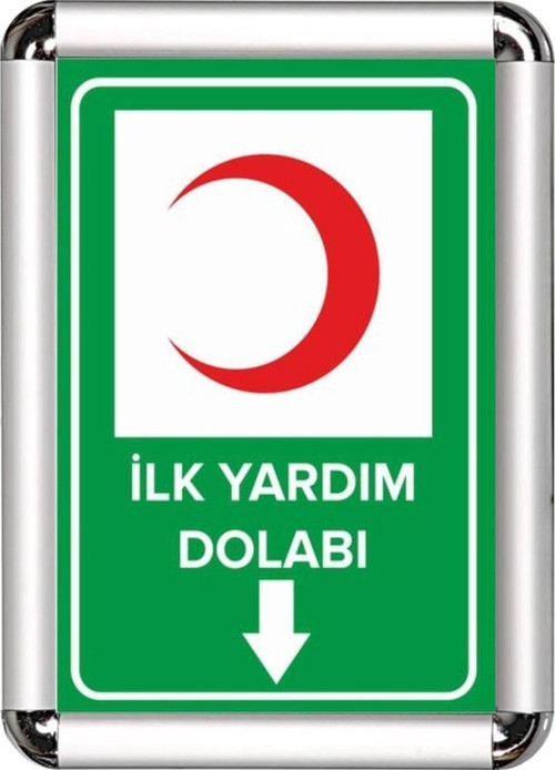 Ilk Yardım Dolabı A3 Cerceveli Uyarı Ve Yönlendirme Levhası