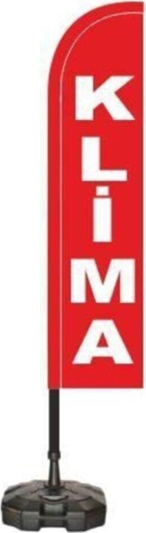 Klima Temalı Kırmızı Renk Yelken Bayrak