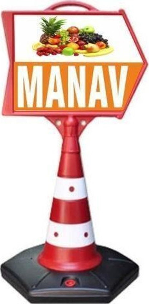 Manav Temalı Uyarı Ve Yönlendirme Ok Dubası