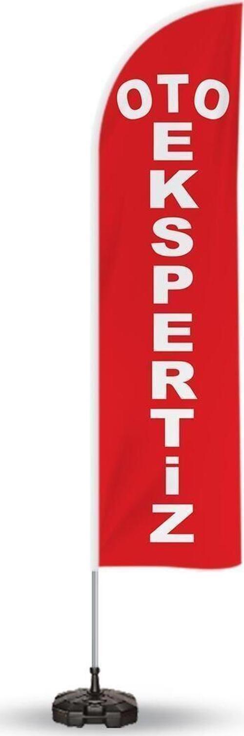 Oto Expertix Yönlendirme Tanıtım Ve Reklam Yelken Bayragı Kırmızı
