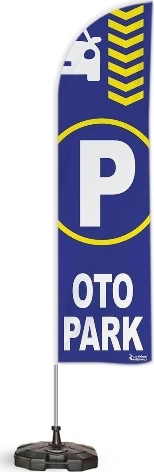 Otopark Temalı Yelken Bayrak Takımı Kırmızı 1 Adet