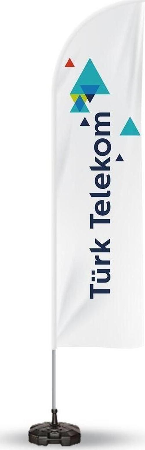 Türk Telekom Reklam Yönlendirme Ve Tanıtım Yelken Bayragı Beyaz