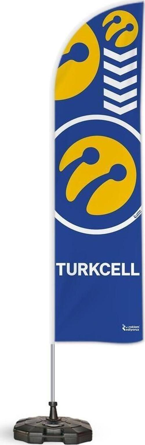 Turkcell Temalı Yelken Bayrak Takımı Mavi 1 Adet