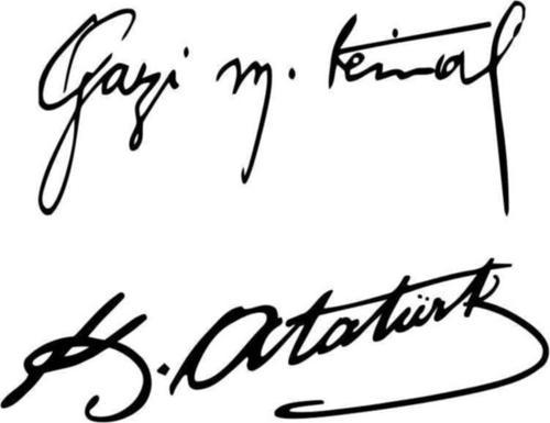 Gazi M.Kemal-K.Atatürk İmza Sticker (Oto-Motor-Laptop-Duvar-Dekor)İ 30 x 14 cm