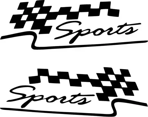 Sports Sticker (Oto-Motor-Laptop-Duvar-Dekor) 20 x 6 cm