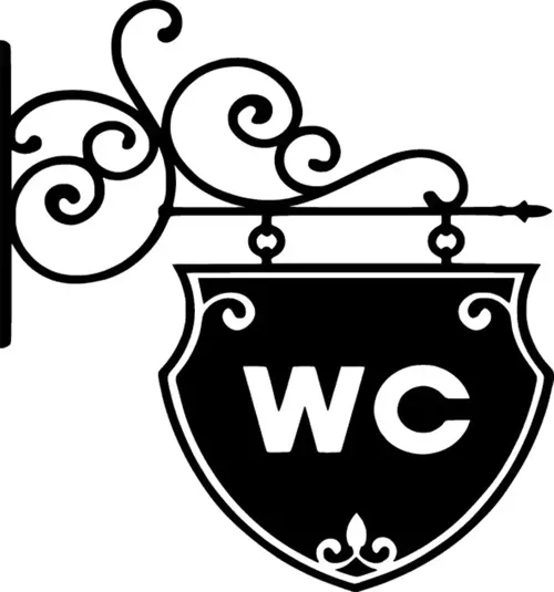 Wc Tabela Sticker (Oto-Motor-Laptop-Duvar-Dekor) 20 x 22 cm