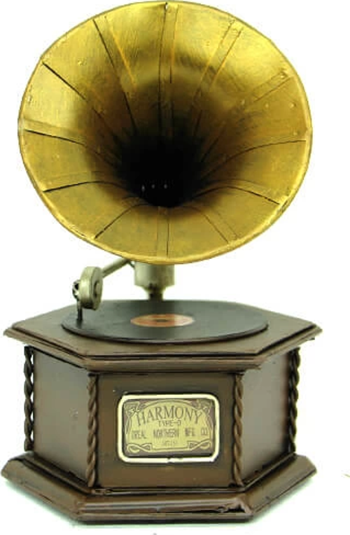 Dekoratif Metal Gramofon Kutu