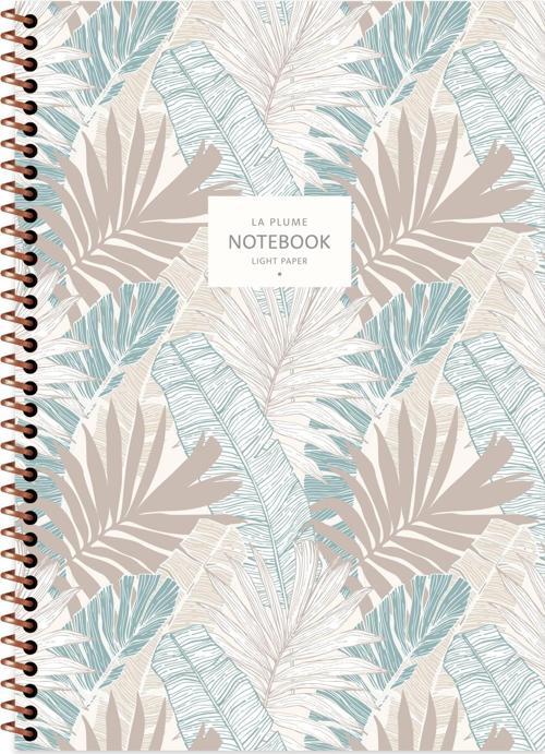 A4 Kareli Defter La Plume Leaves - Mavi