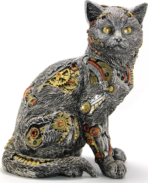 Steampunk Polyester Kedi Figürü Alk2455