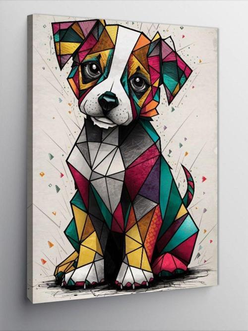 Kanvas Tablo Renkli Köpek