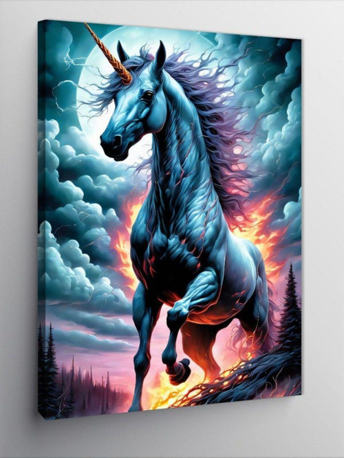 Kanvas Tablo Unicorn Boynuzlu At