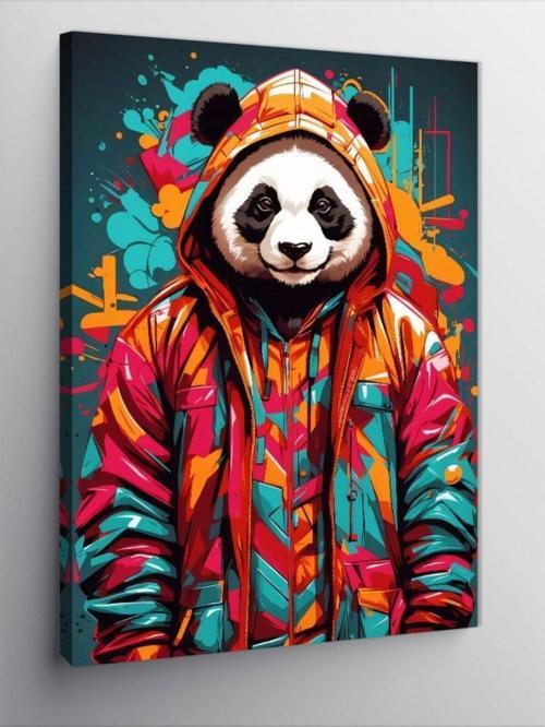 Kanvas Tablo Kapşonlu Giymiş Panda