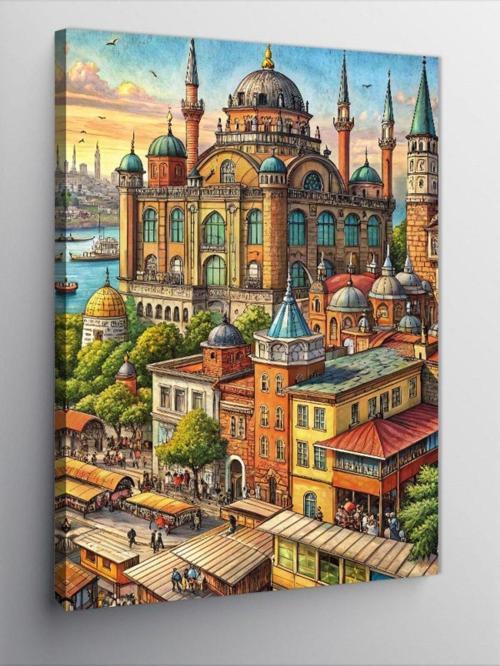 Kanvas Tablo Büyük Cami Ve Şehir
