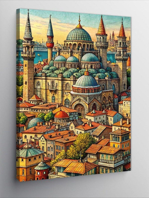 Kanvas Tablo Cami Ve Şehir