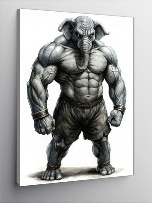 Kanvas Tablo Vücut Çalışan Fil