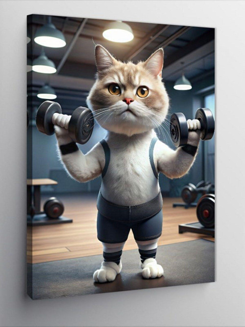 Kanvas Tablo Vücut Çalışan Kedi