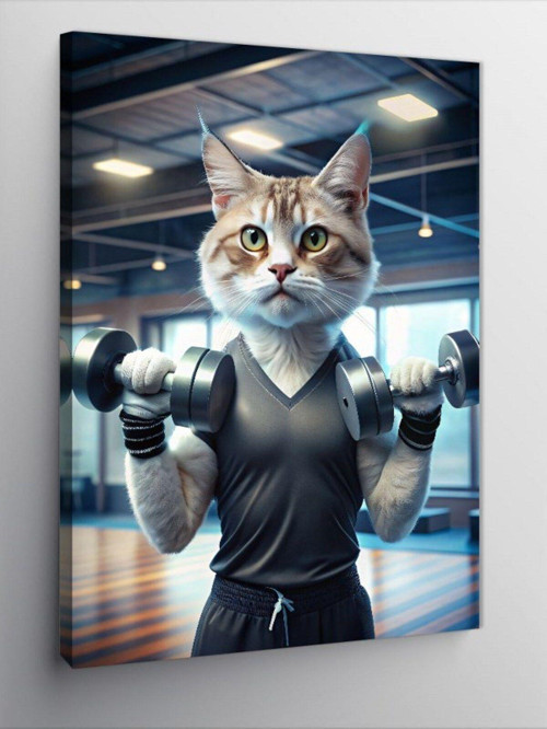 Kanvas Tablo Dambıl Kaldıran Kedi