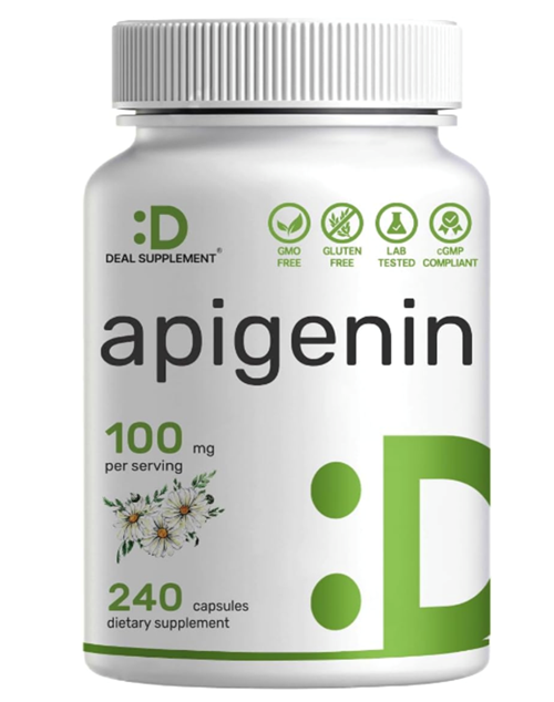 Swanson Deal Supplement Apigenin, 100Mg Per Serving, 240 Capsules – Raw Plant Extract From Chamomile Flower
