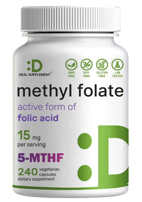 Swanson Deal Supplement L Methylfolate 15Mg  240 Veggie Capsul – Active Folic Acid Form (5-Mthf), Bioavaila