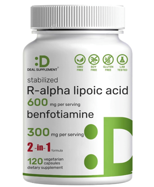 Swanson Deal Supplement R Alpha Lipoic Acid 600Mg  Benfotiamine R-Ala 120 Veg Capsul.Usa Menşei.Ozelsporcug