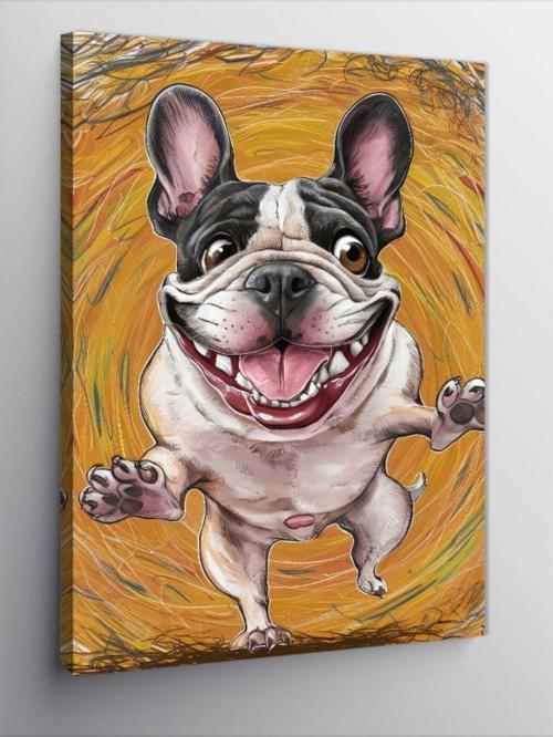 Kanvas Tablo Sevimli Gülen Köpek